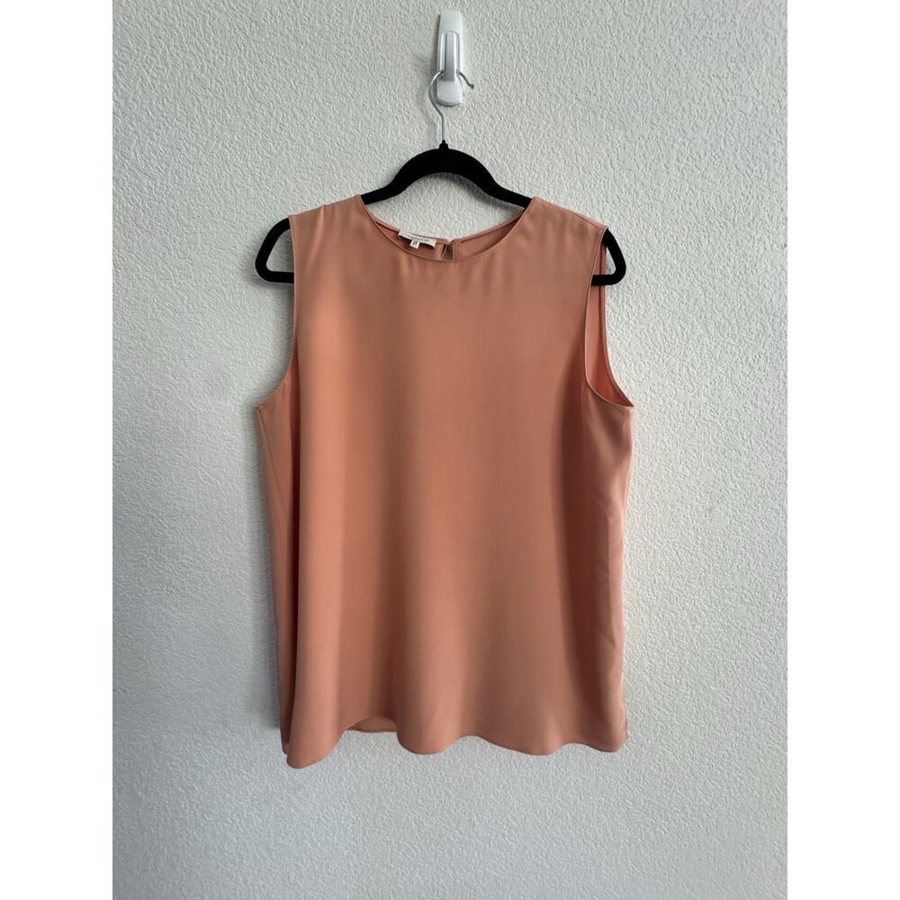 Lafayette 148 New York Adela Silk-Blend Blouse Women's Size Large Peach
